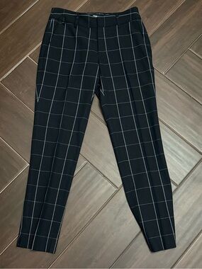 Argent dress pants womens size 2slim straight high rise stretch plaid black